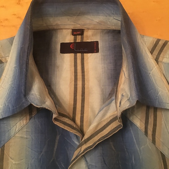 ECCOLO LINE Long Sleeve Shirt. Wrinkle Design, Medium - Picture 3 of 13